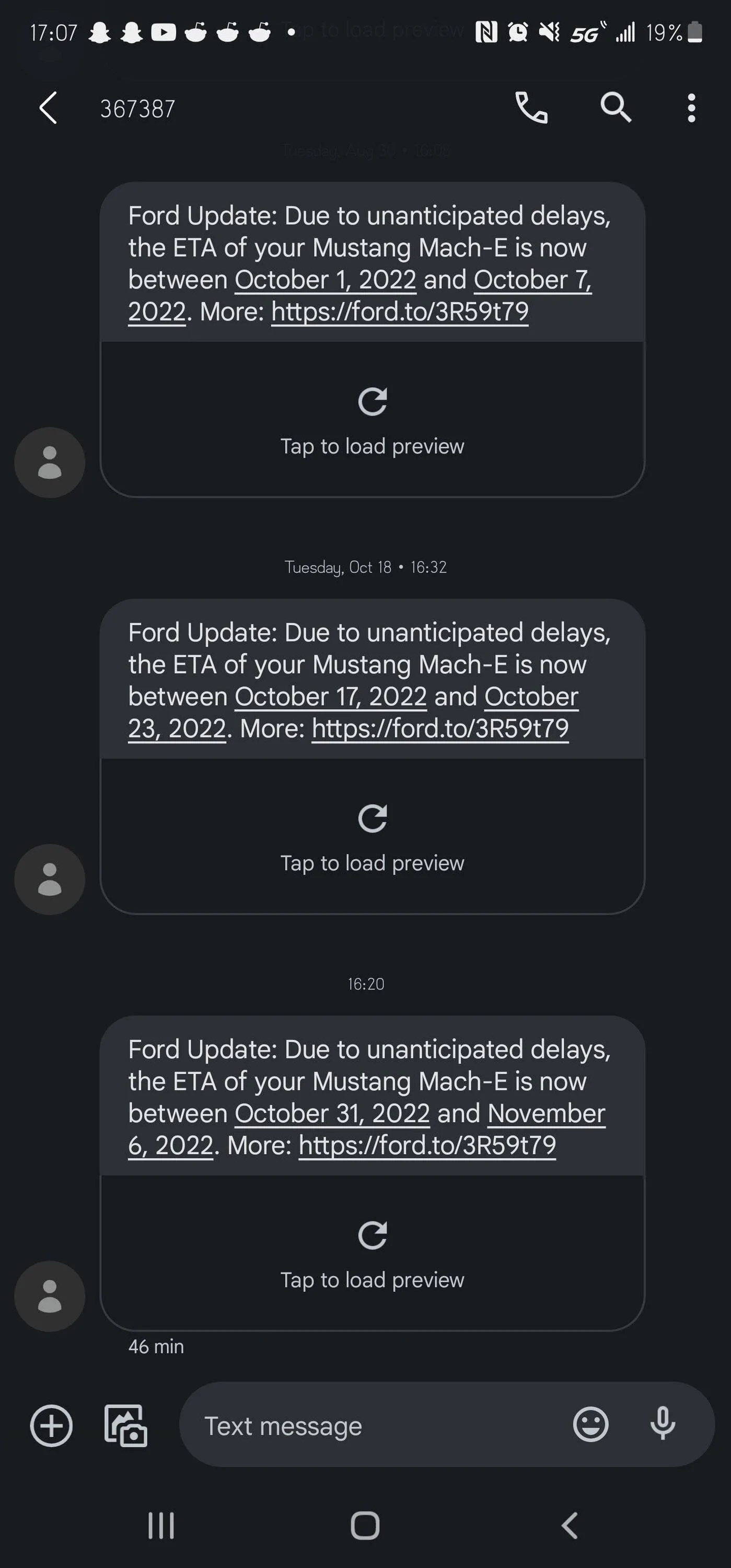 Ford Mustang Mach-E New Ford vehicle location tracking for New Car Delivery (available to dealers via VinView) Screenshot_20221101-170709_Messages