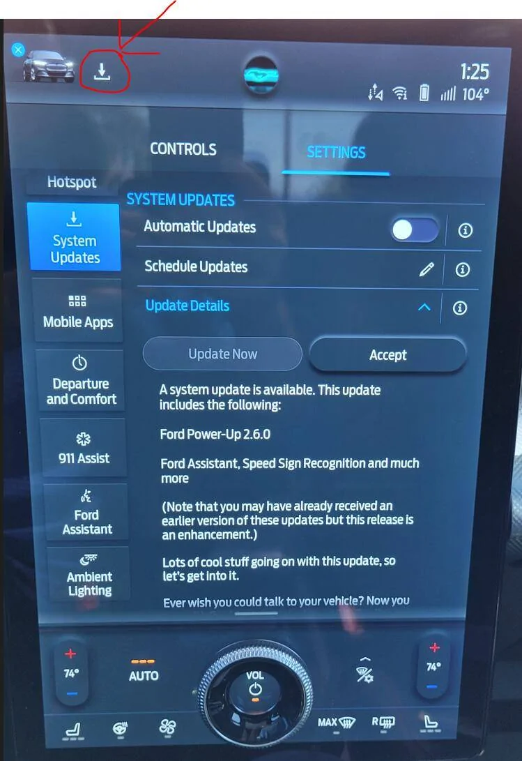 Ford Mustang Mach-E My Auto Updates is turned OFF 1667432418200