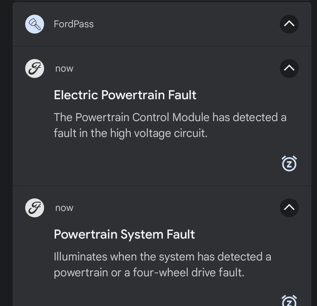 Ford Mustang Mach-E "HIGH-VOLTAGE BATTERY WARNING" - should I be worried Screenshot_20221103-125551~2