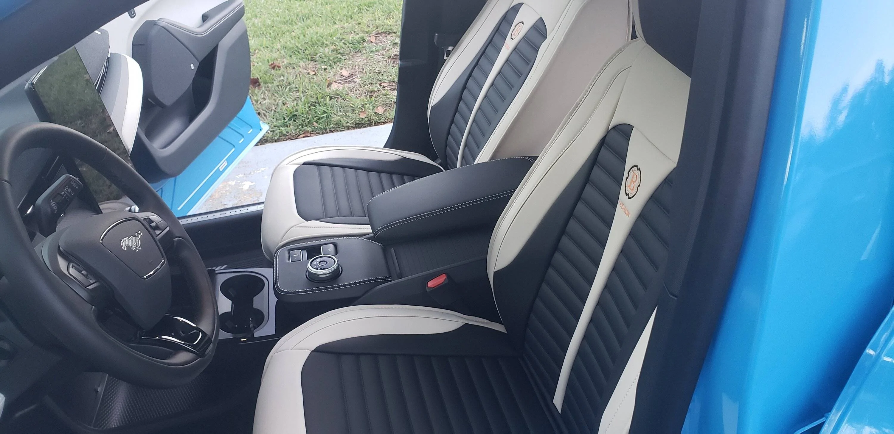 Ford Mustang Mach-E Katzkin leather seat covers now available for Mach-E 20221106_172353