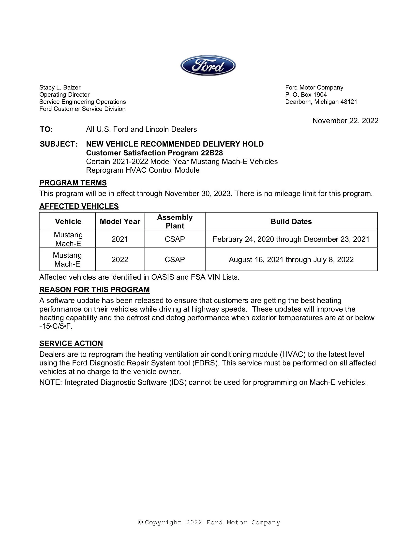 CSP 22B28 - Reprogram HVAC Control Module | MachEforum - Ford Mustang ...