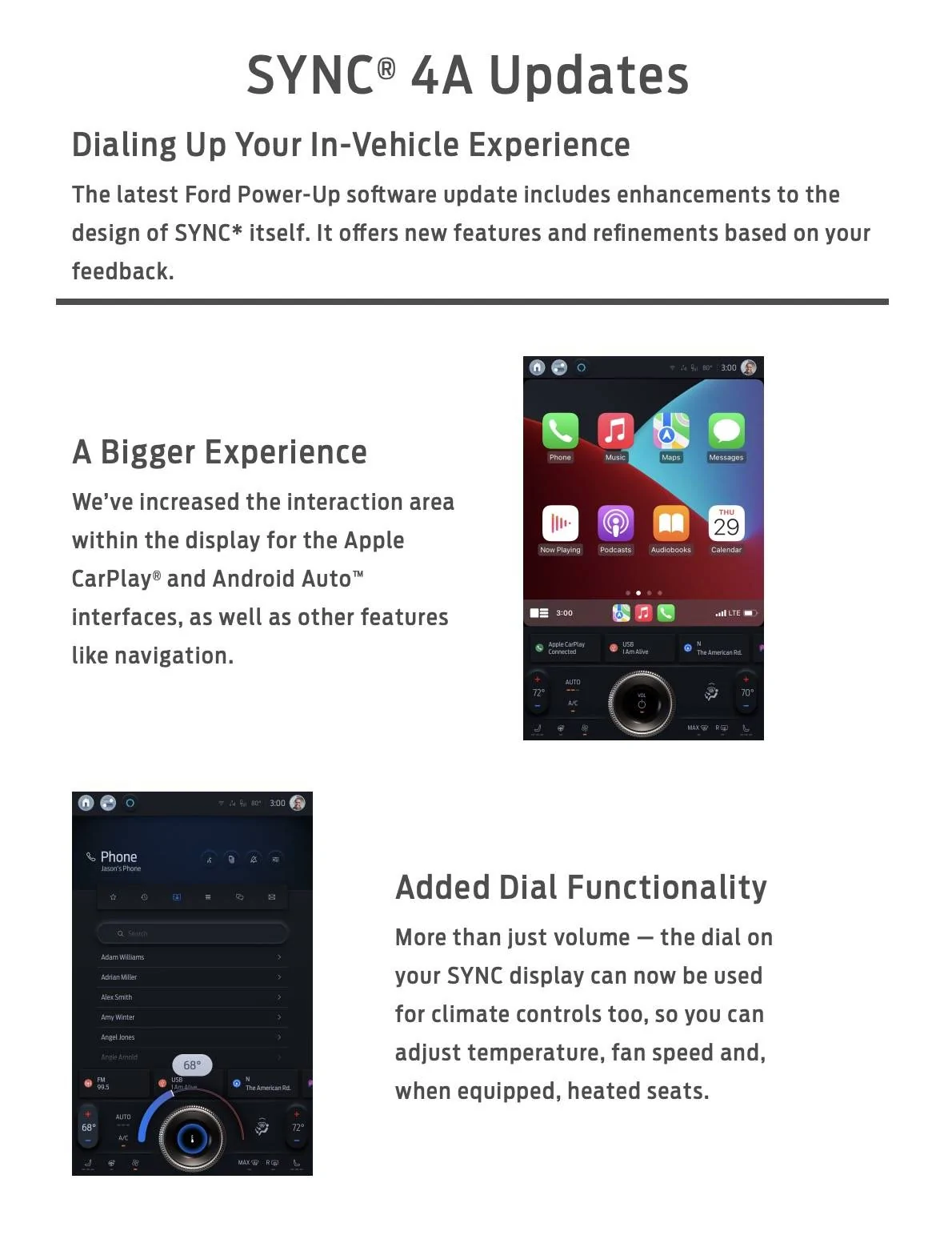 Ford Mustang Mach-E Sync 4A Update Overview from Ford - Larger Apple CarPlay Android Auto interface, added dial functionality & more Screenshot 2022-11-23 at 6.58.15 AM