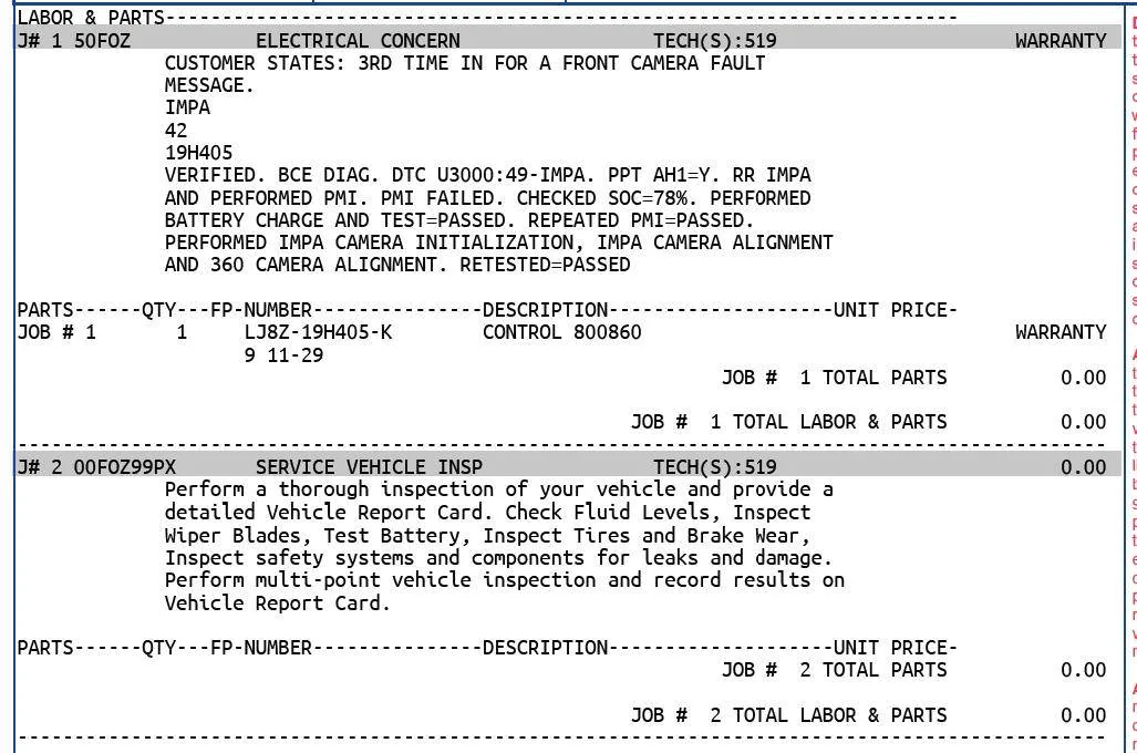 Ford Mustang Mach-E Front Camera Fault & Pre-Collision Assist Not Available Errors 1670373907291
