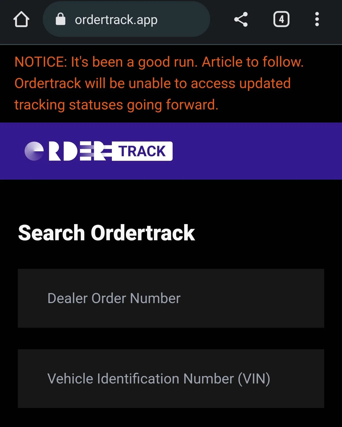 Ford Mustang Mach-E Ordertrack.app shutting down screenshot_20221209_014706_chrome-jpg