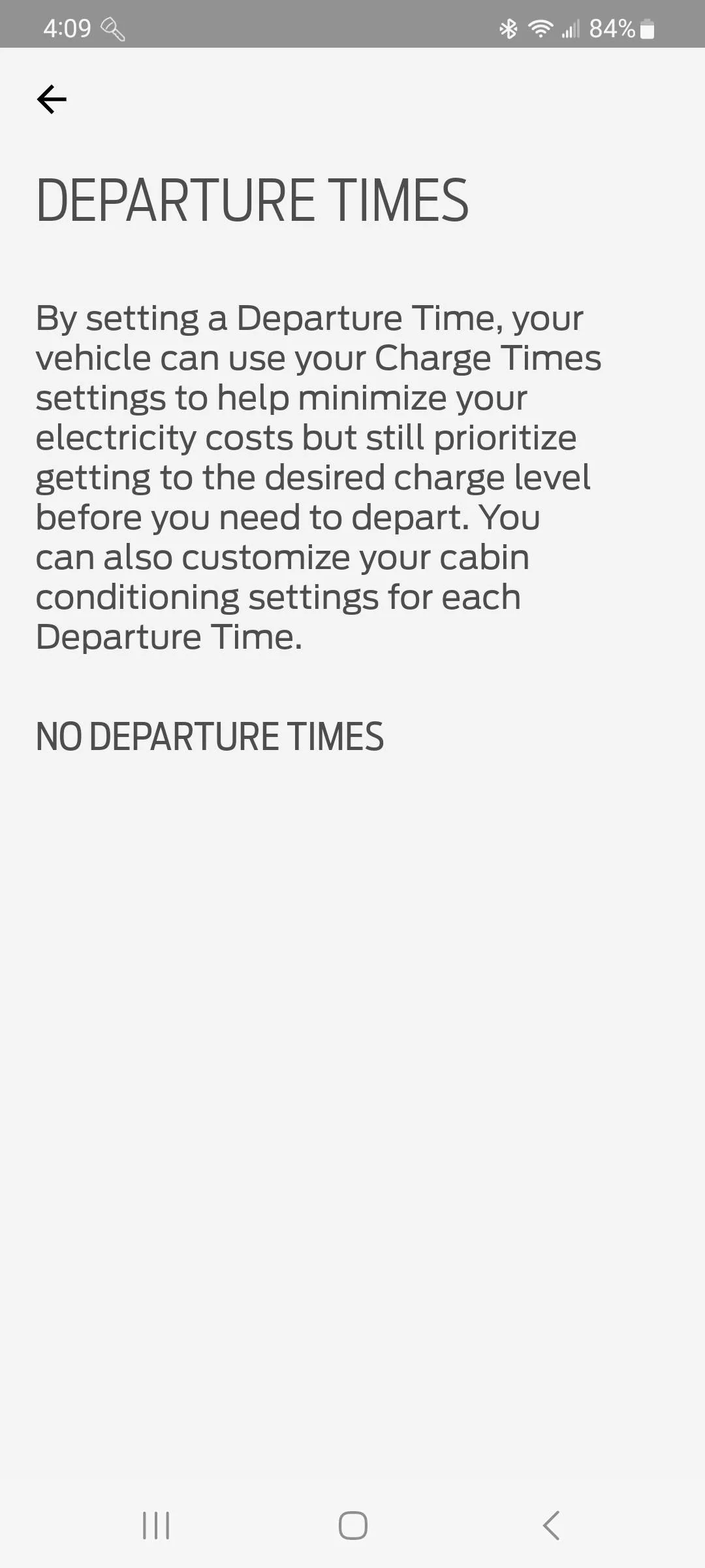 Ford Mustang Mach-E FordPass problems, missing menus, cannot set departure times from app. Screenshot_20221208_160944_FordPass