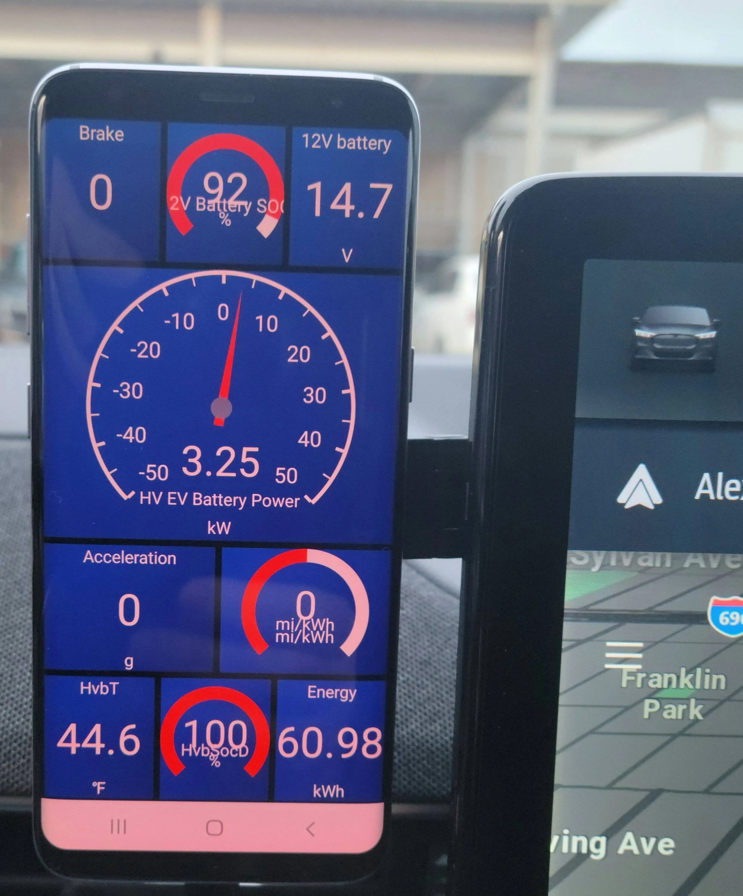 Ford Mustang Mach-E Driving Data for 45 Trips. Mach-E's Efficiency as a Function of Temperature and Speed. 20221119_075803