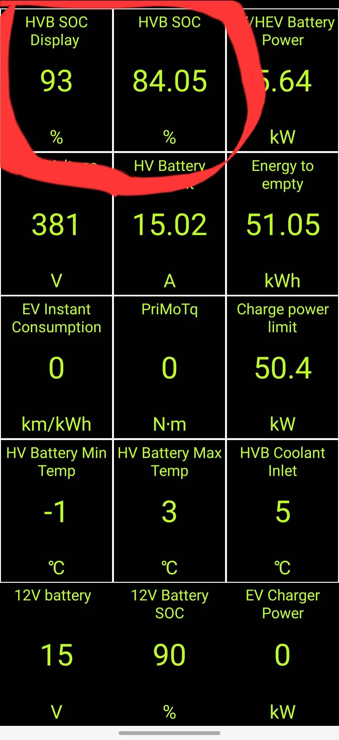 Ford Mustang Mach-E HVB Soc display Screenshot_20221215_172227