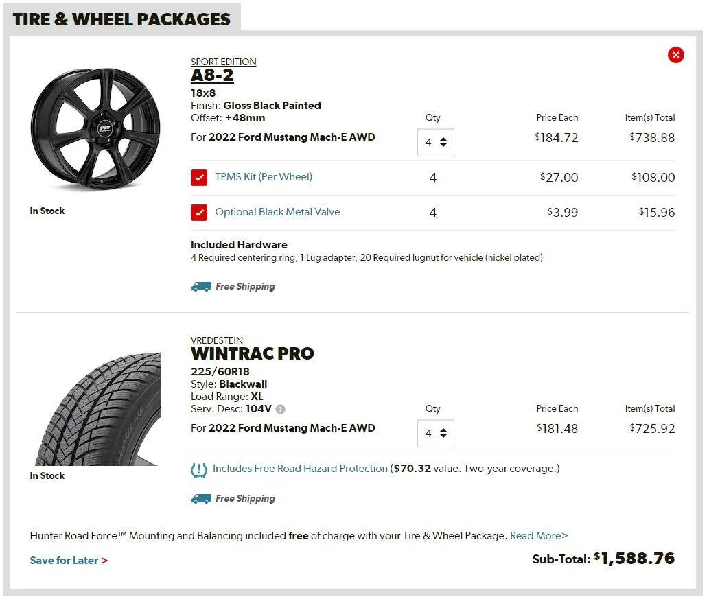 Ford Mustang Mach-E Winter Wheels/Tires Fit Check on 2022 Select 1671467461163