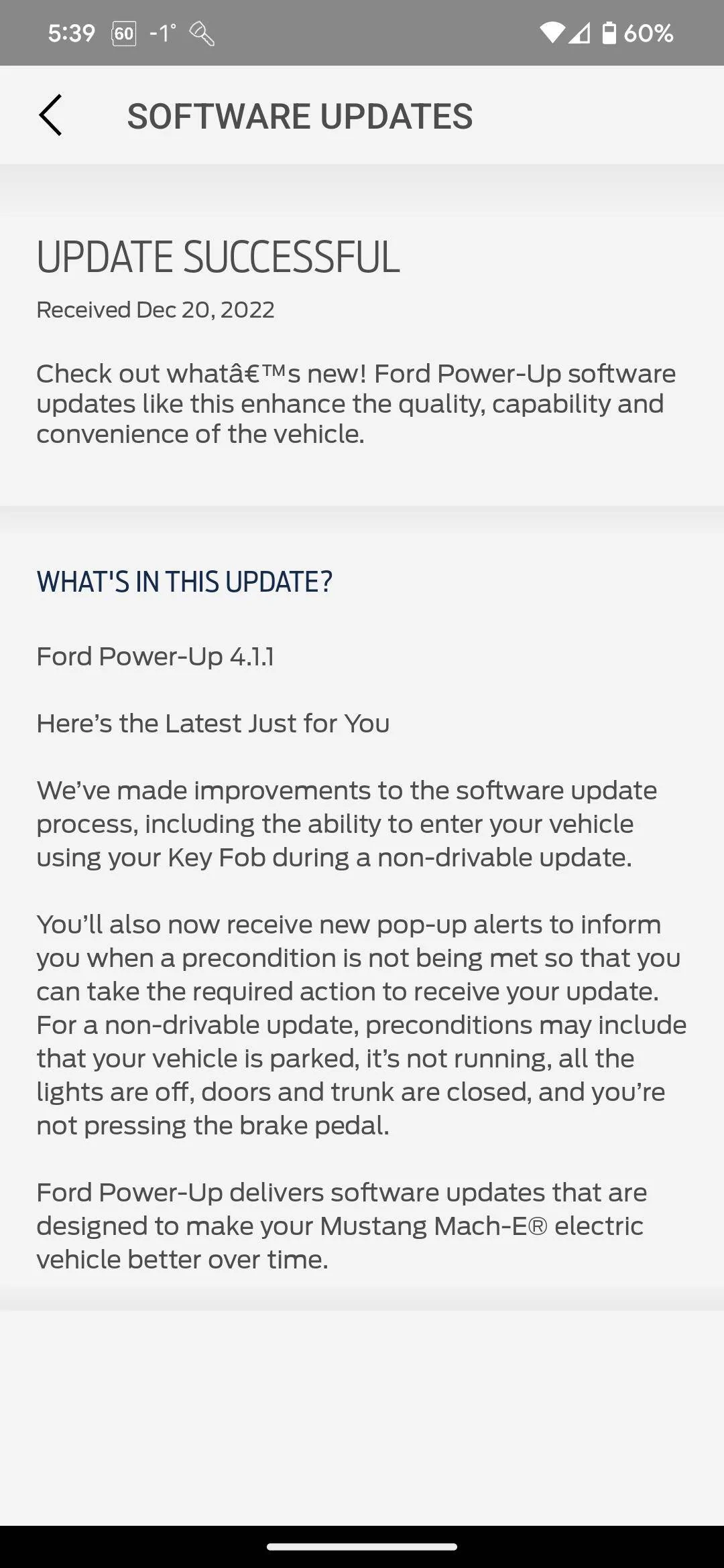 Ford Mustang Mach-E PowerUp 4.1.1 Update Screenshot_20221220-173946