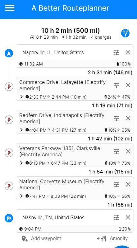 Ford Mustang Mach-E Dynamic weather changes + charging naperville to nashvill