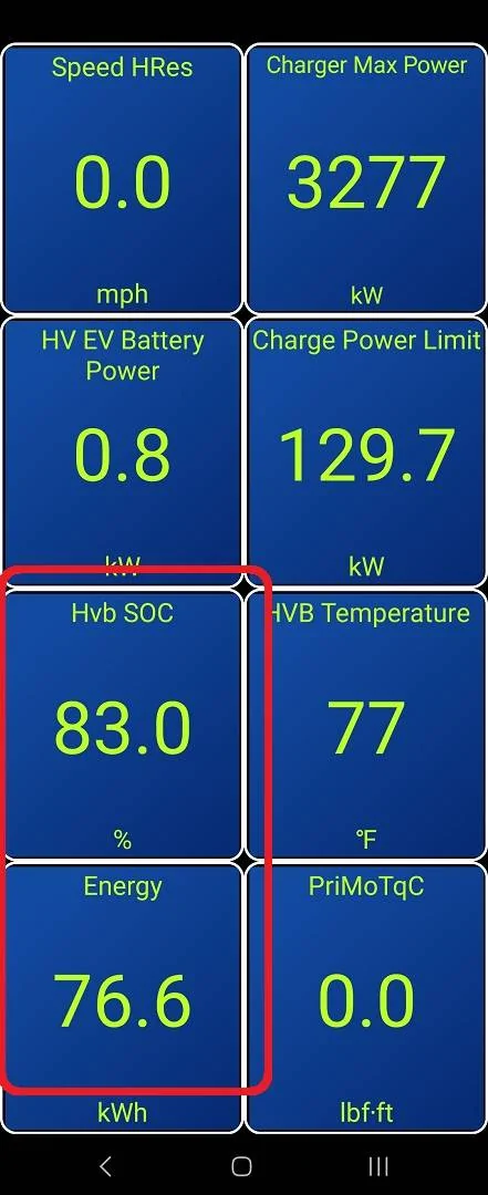 Ford Mustang Mach-E Measuring battery size DIY (via OBD/Car Scanner) car scanner soc-energy