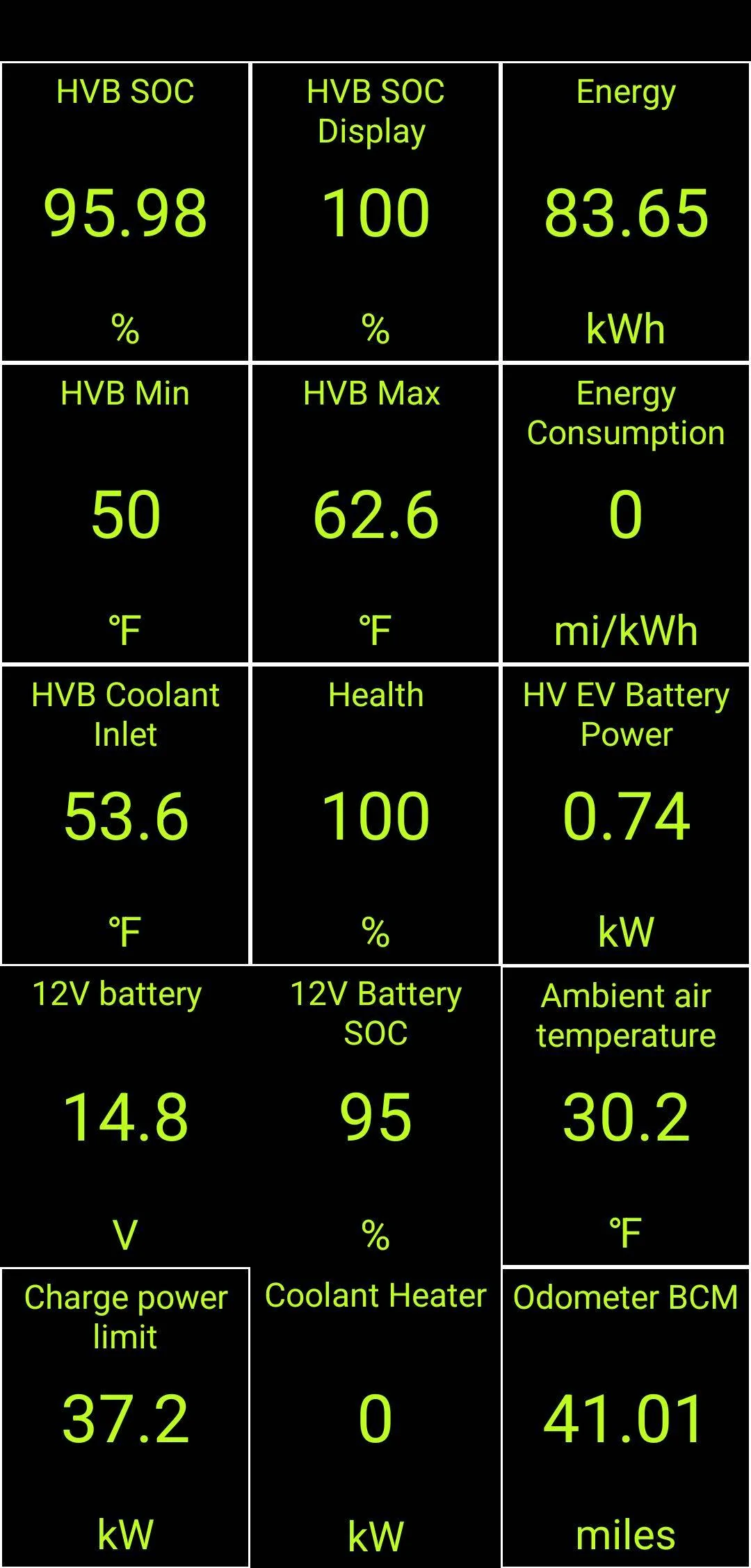Ford Mustang Mach-E Measuring battery size DIY (via OBD/Car Scanner) Screenshot_20221209-064614