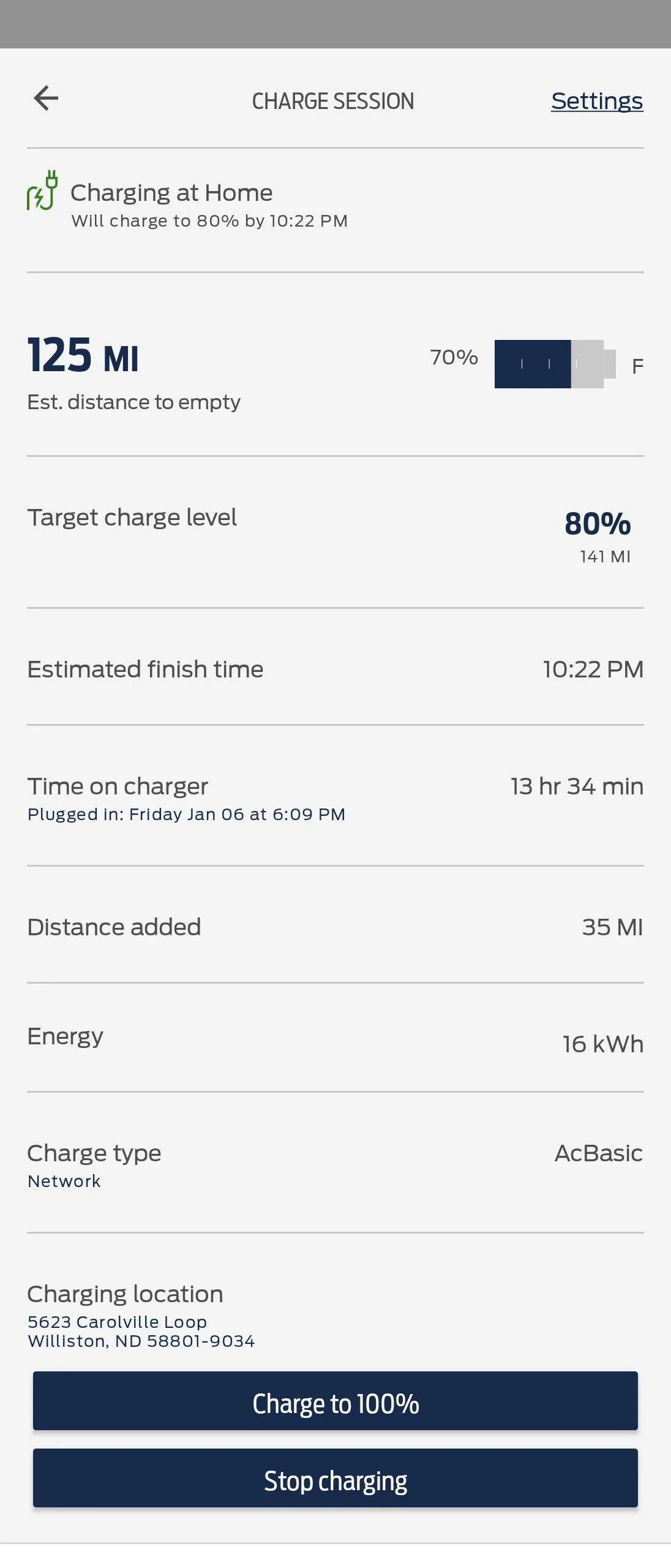 Ford Mustang Mach-E 120v 16 amp charging? Screenshot_20230107-074401