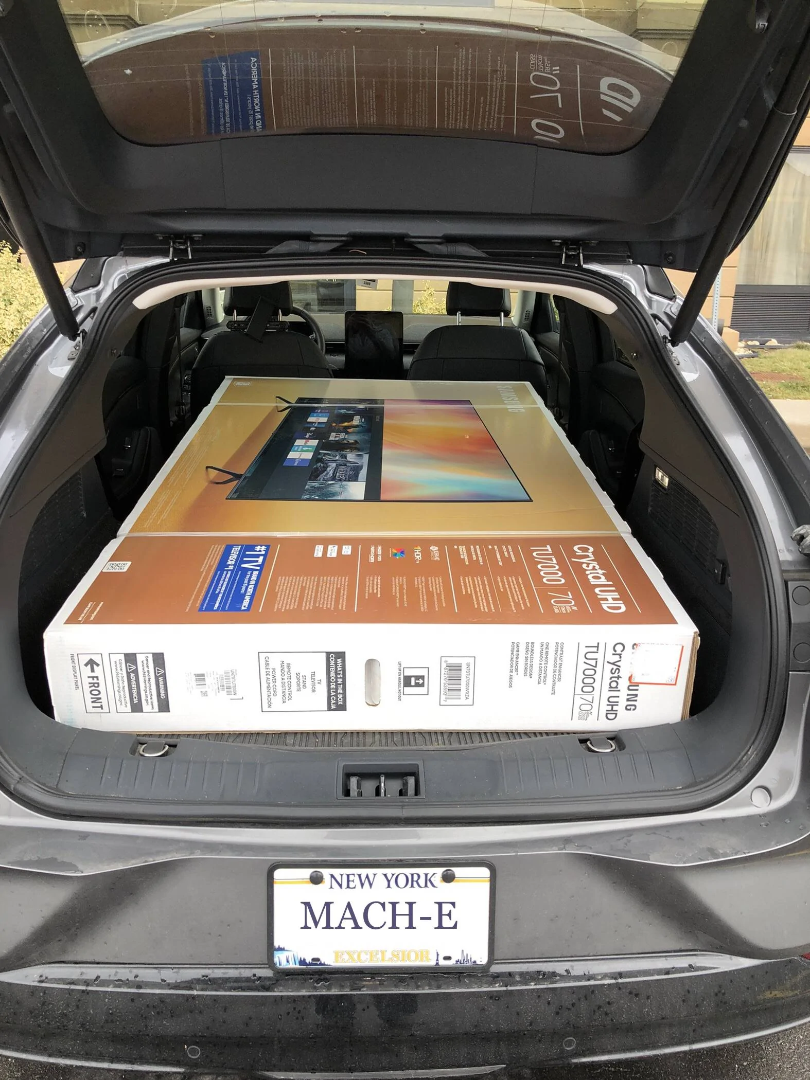 Ford Mustang Mach-E What’s the biggest TV you can fit in a Mach-E? 3EDECC3D-6470-4C84-AFC2-A6DE090159F8