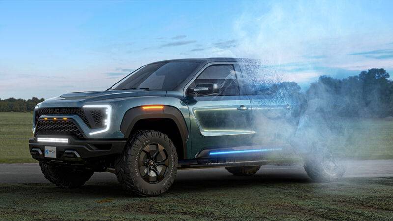 Ford Mustang Mach-E Nikola Badger open for reservations nikola-truck-dissolving-800x450