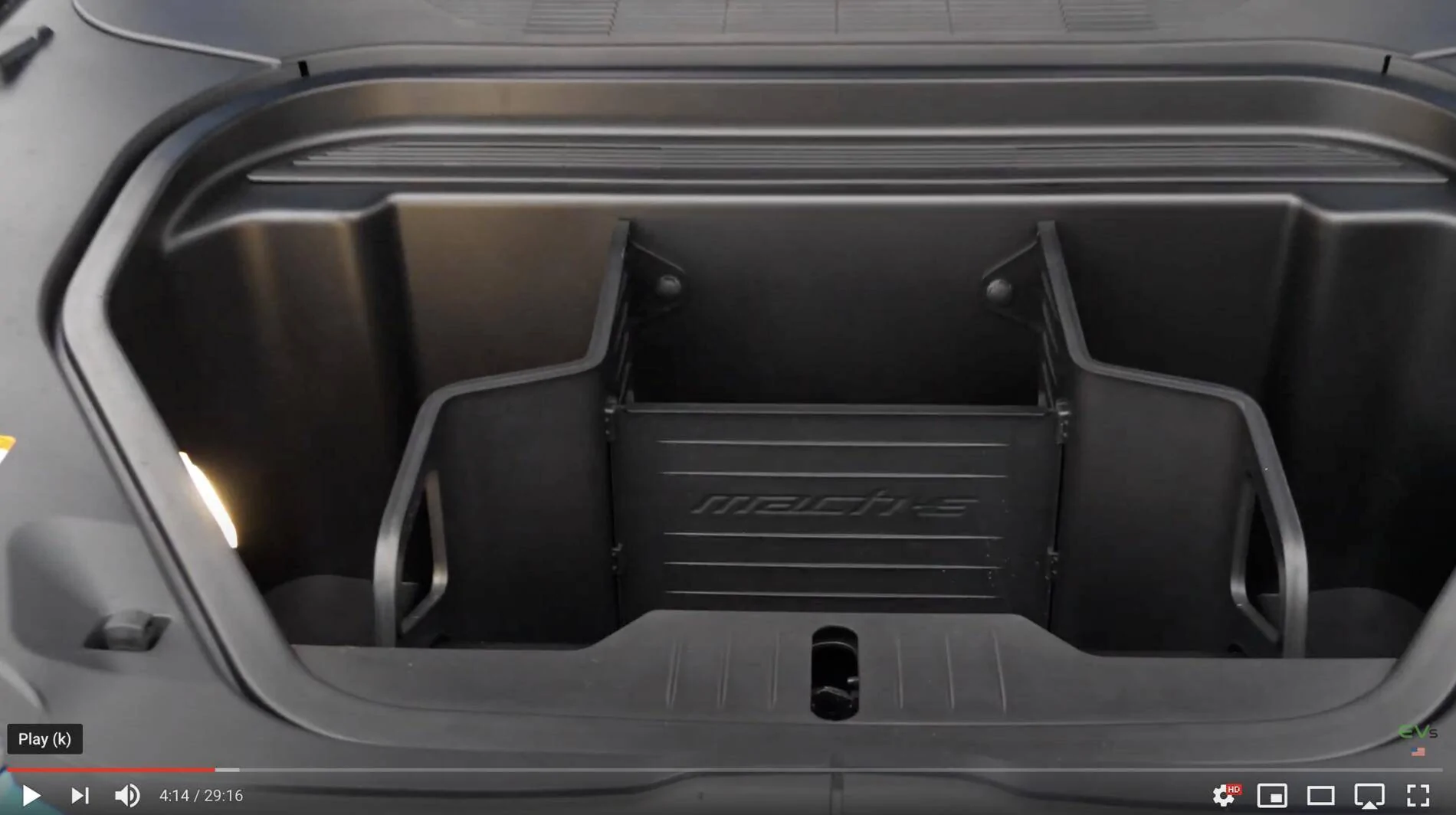 Ford Mustang Mach-E Front trunk (frunk) organizer / divider / storage system shown in images Screen Shot 2020-11-30 at 6.05.54 PM
