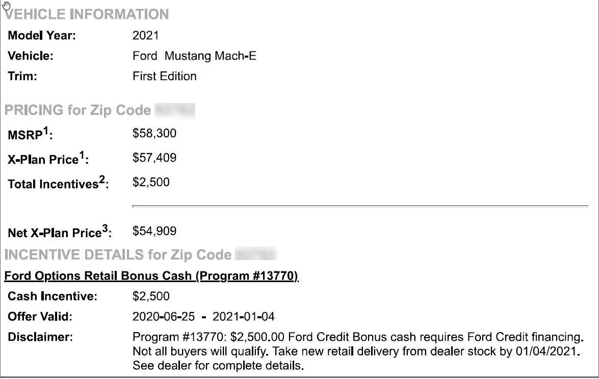 Ford Mustang Mach-E A/Z Plan Pricing? 1606943280779