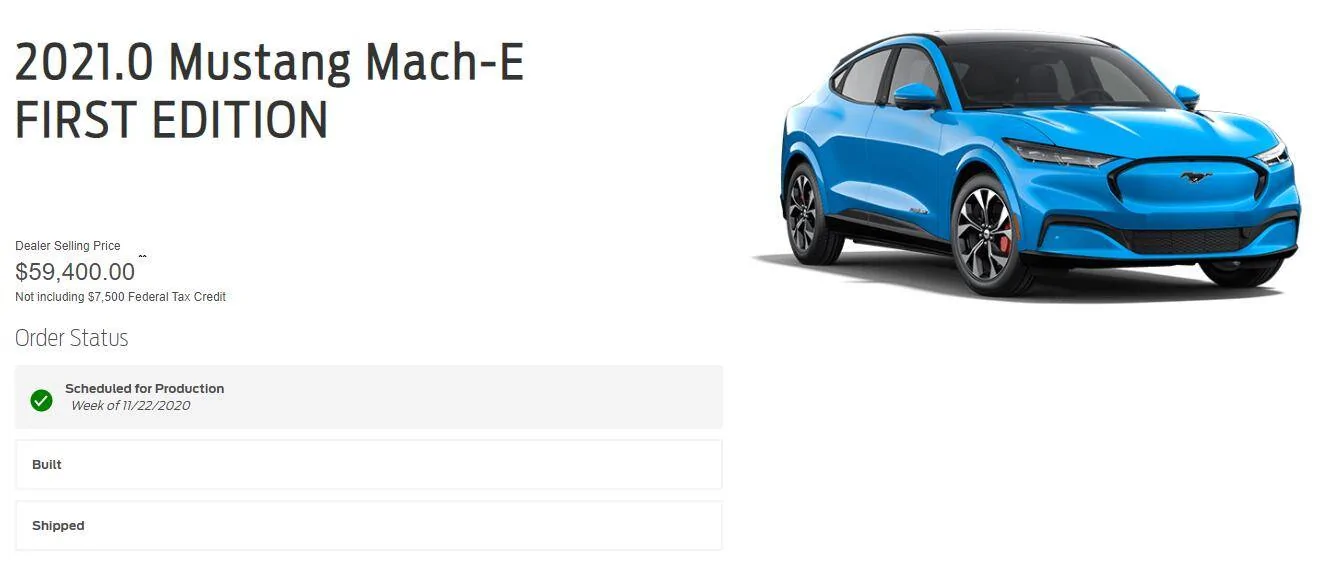 Ford Mustang Mach-E Order Scheduled for Production Date Capture2