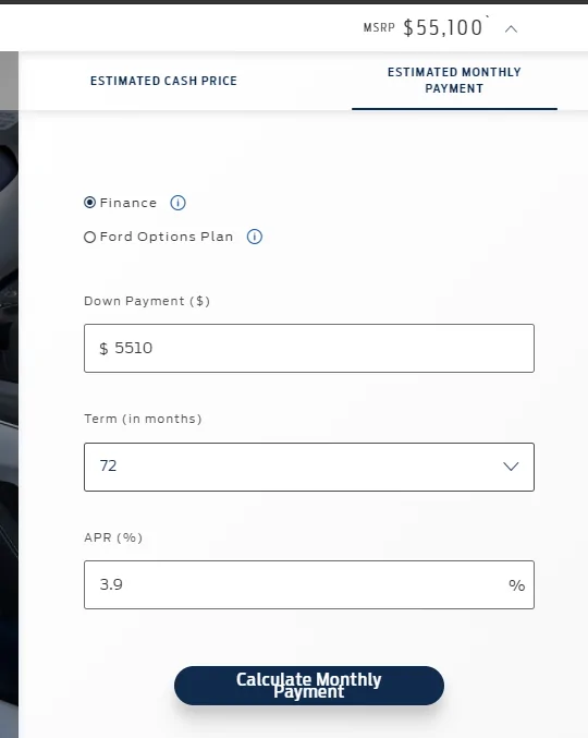 Ford Mustang Mach-E Update to financing options? 1607114539259