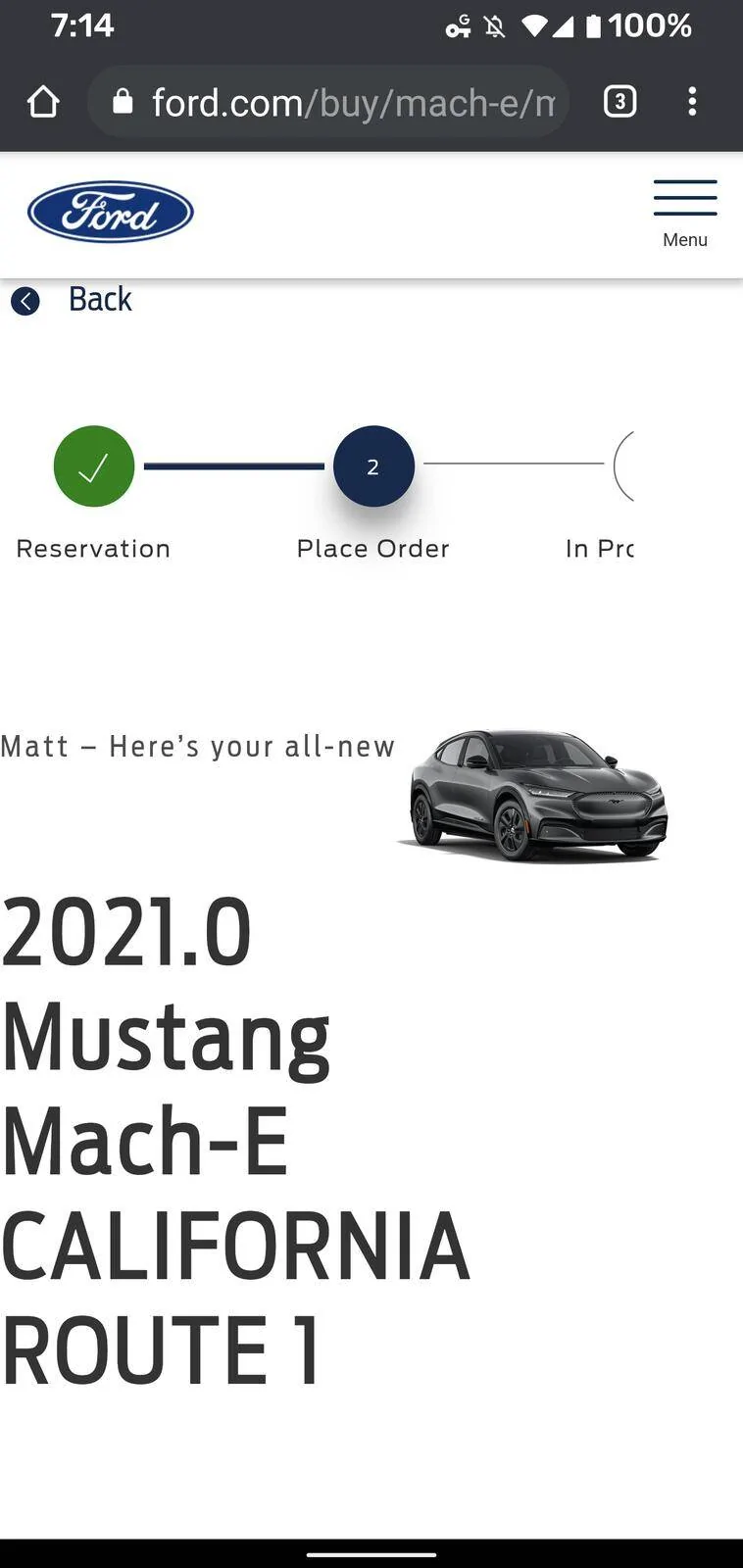 Ford Mustang Mach-E Order status page - confusing updates Screenshot_20201208-071431