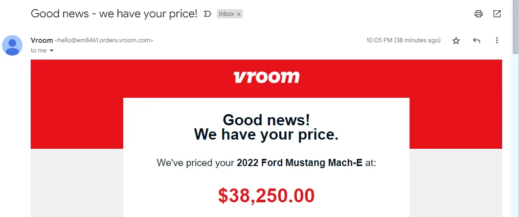 Ford Mustang Mach-E Used Mach E pricing dropped (Carvana) Vroom Jan