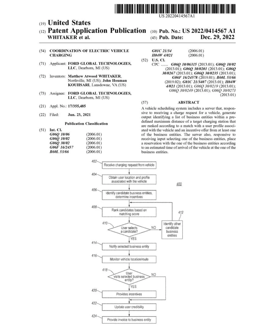 Ford Mustang Mach-E FORD PATENT FILED FOR EV CHARGING COORDINATION SYSTEM 1674050161354