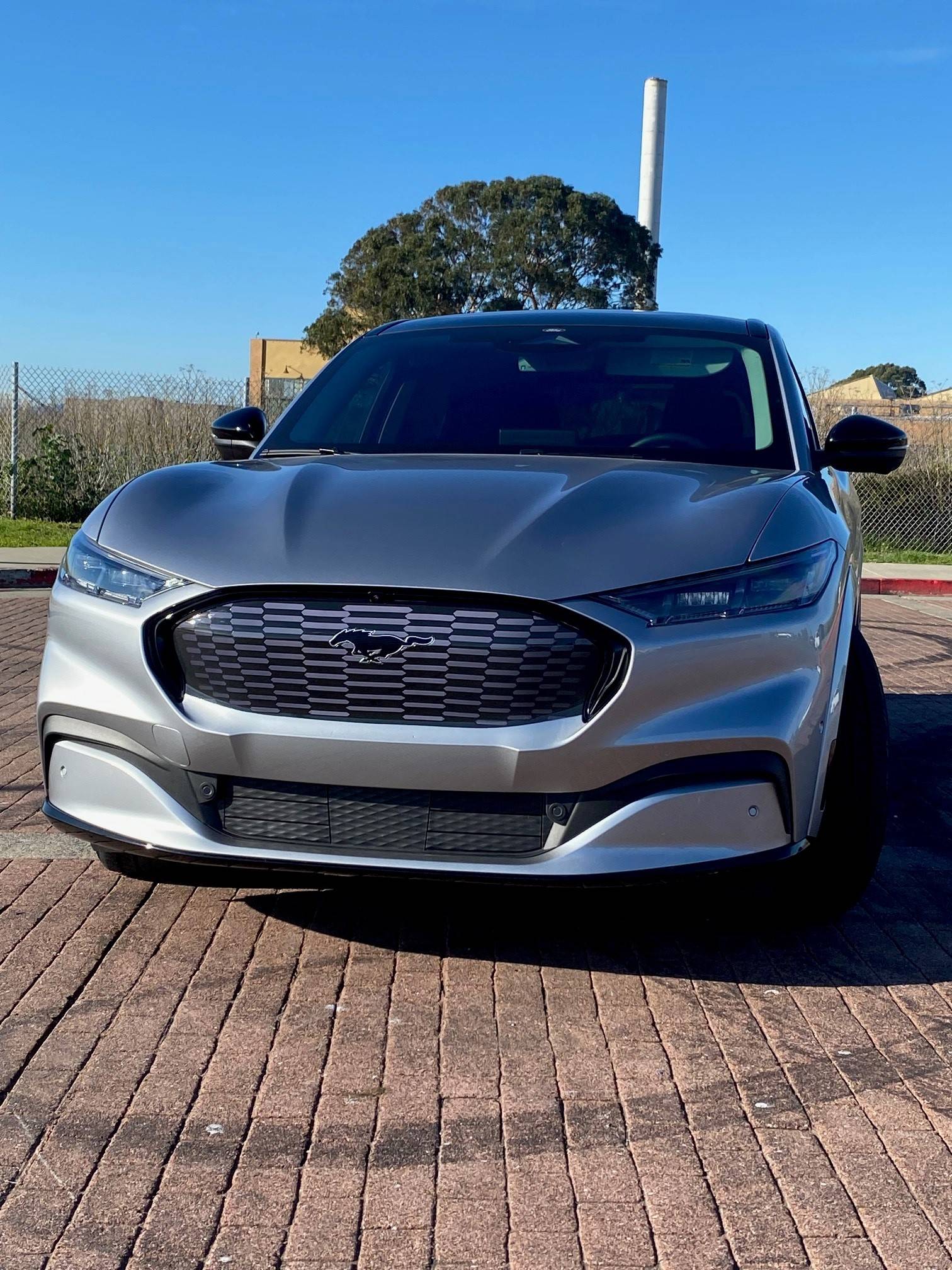 Ford Mustang Mach-E Grille Vinyl Wrapped - Before & After no cutoff