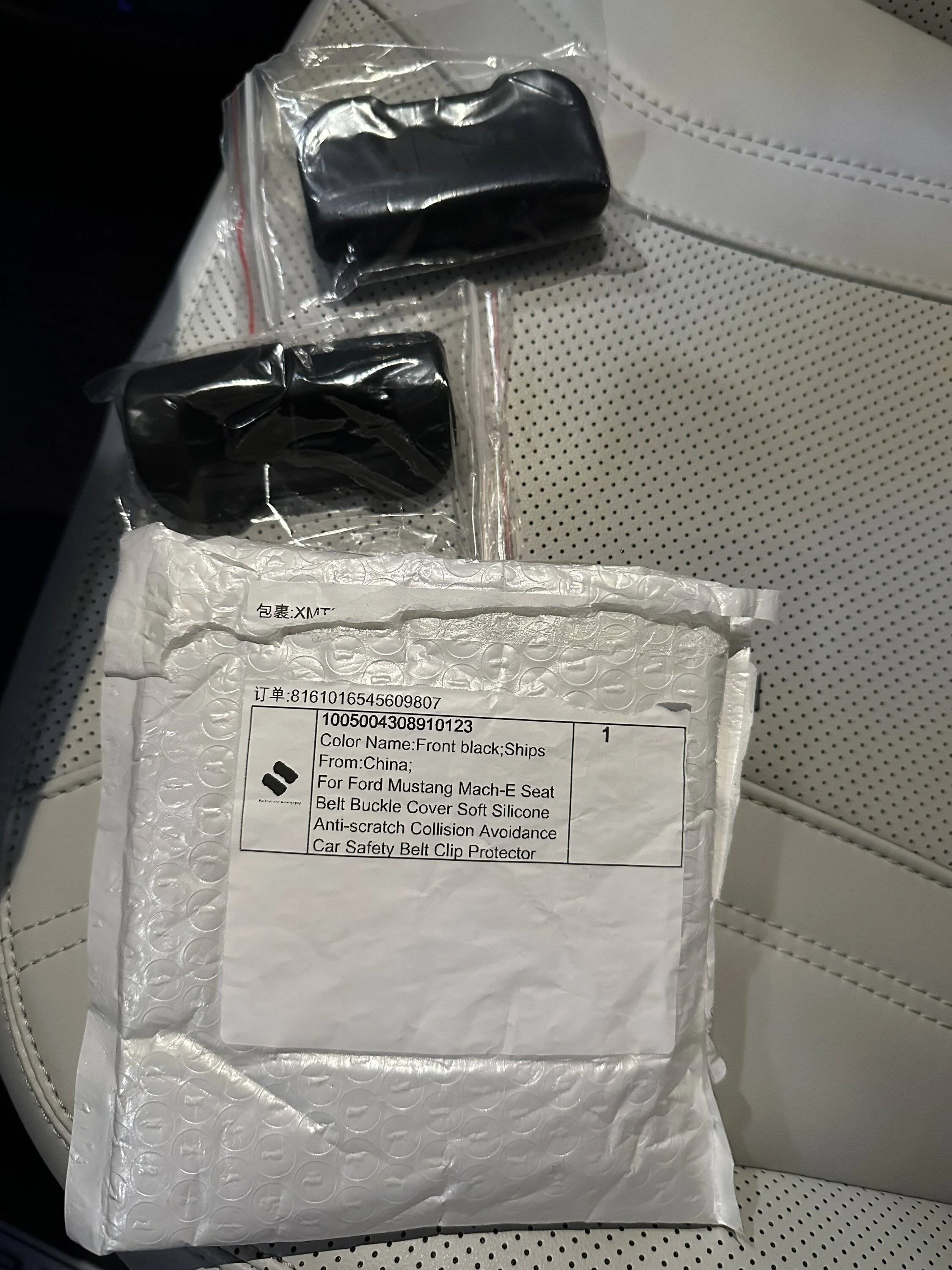 Ford Mustang Mach-E Seat Belt Buckle Protector IMG-0820
