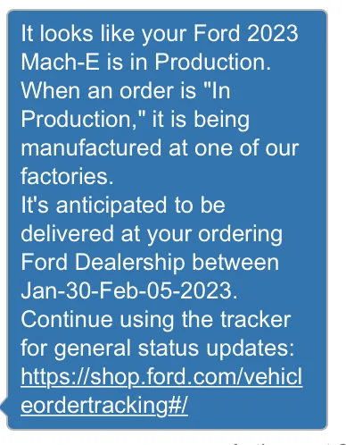 Ford Mustang Mach-E 12/19/22 Build Week Screenshot 2023-01-23 at 9.22.37 AM