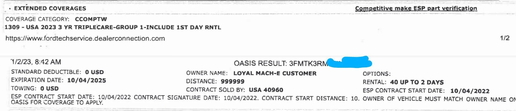 Ford Mustang Mach-E Triple Care ... claims - anyone? Screenshot_20230124-121619