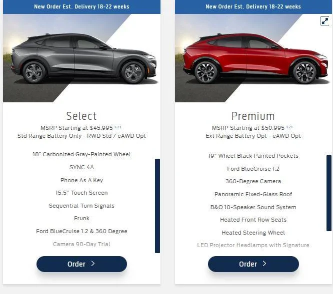 Ford Mustang Mach-E Official: Ford cuts 2023 Mach-E pricing 🔻 and increasing production 🔺! select vs premium