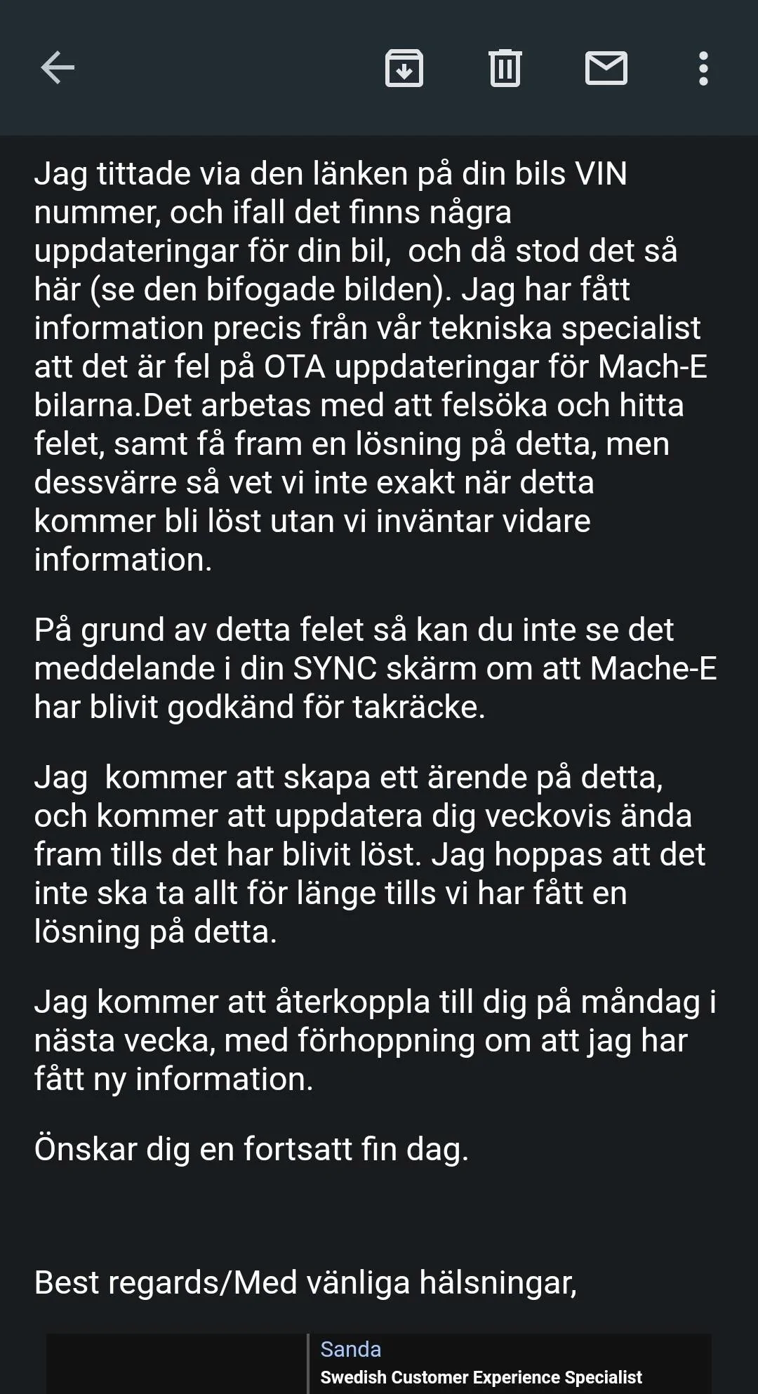 Ford Mustang Mach-E Swedish Customers Screenshot_20230130_210720_Gmail