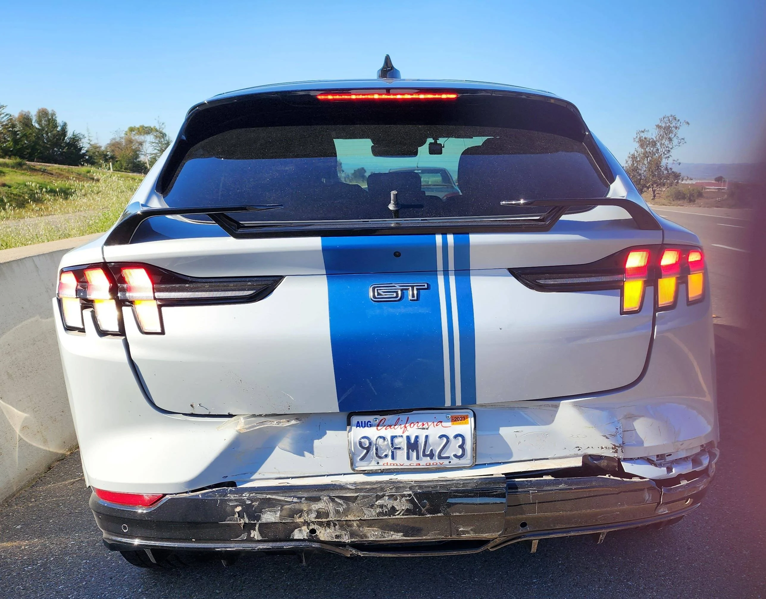 Ford Mustang Mach-E Phantom braking on our 2022 GTPE, results in being hit on freeway 20230124_144750