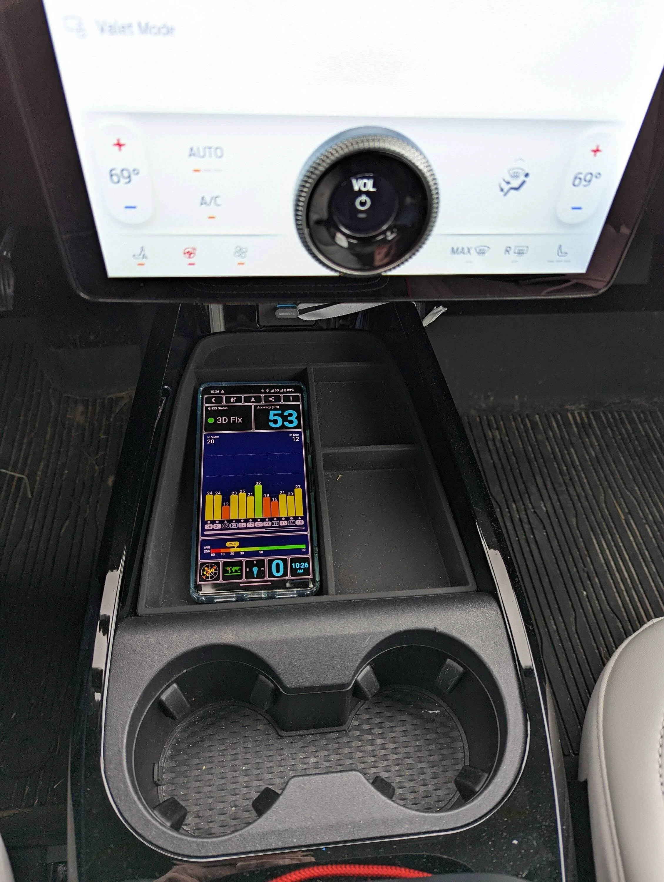 Ford Mustang Mach-E Test of phone GPS reception in different locations in '21 Mach E (because Android Auto GPS issues) Charge Pad PXL_20230131_152650465