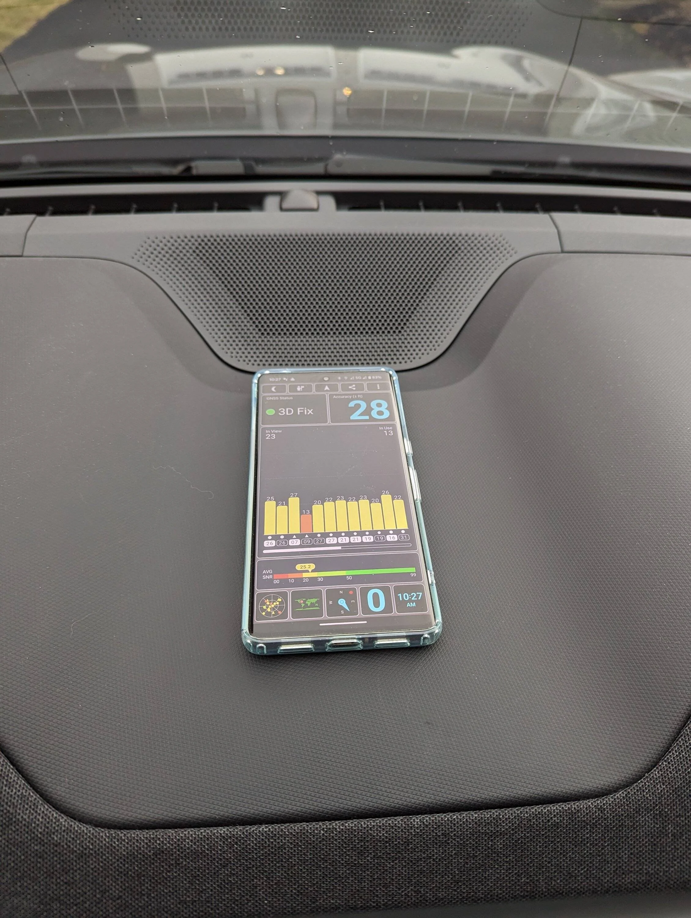 Ford Mustang Mach-E Test of phone GPS reception in different locations in '21 Mach E (because Android Auto GPS issues) Middle of Dashboard PXL_20230131_152717044