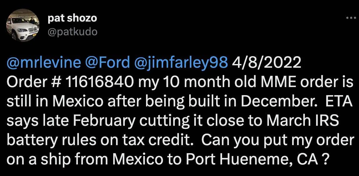 Ford Mustang Mach-E Should I drop the Extended Range Battery in Order to Qualify for the Tax Credit? Screen Shot 2023-02-01 at 5.41.12 PM