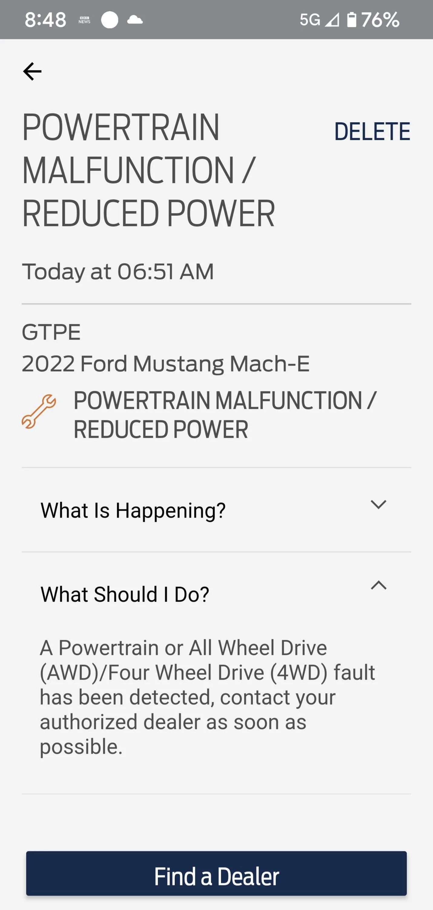 Ford Mustang Mach-E Dreaded Service vehicle soon Screenshot_20230203-084803