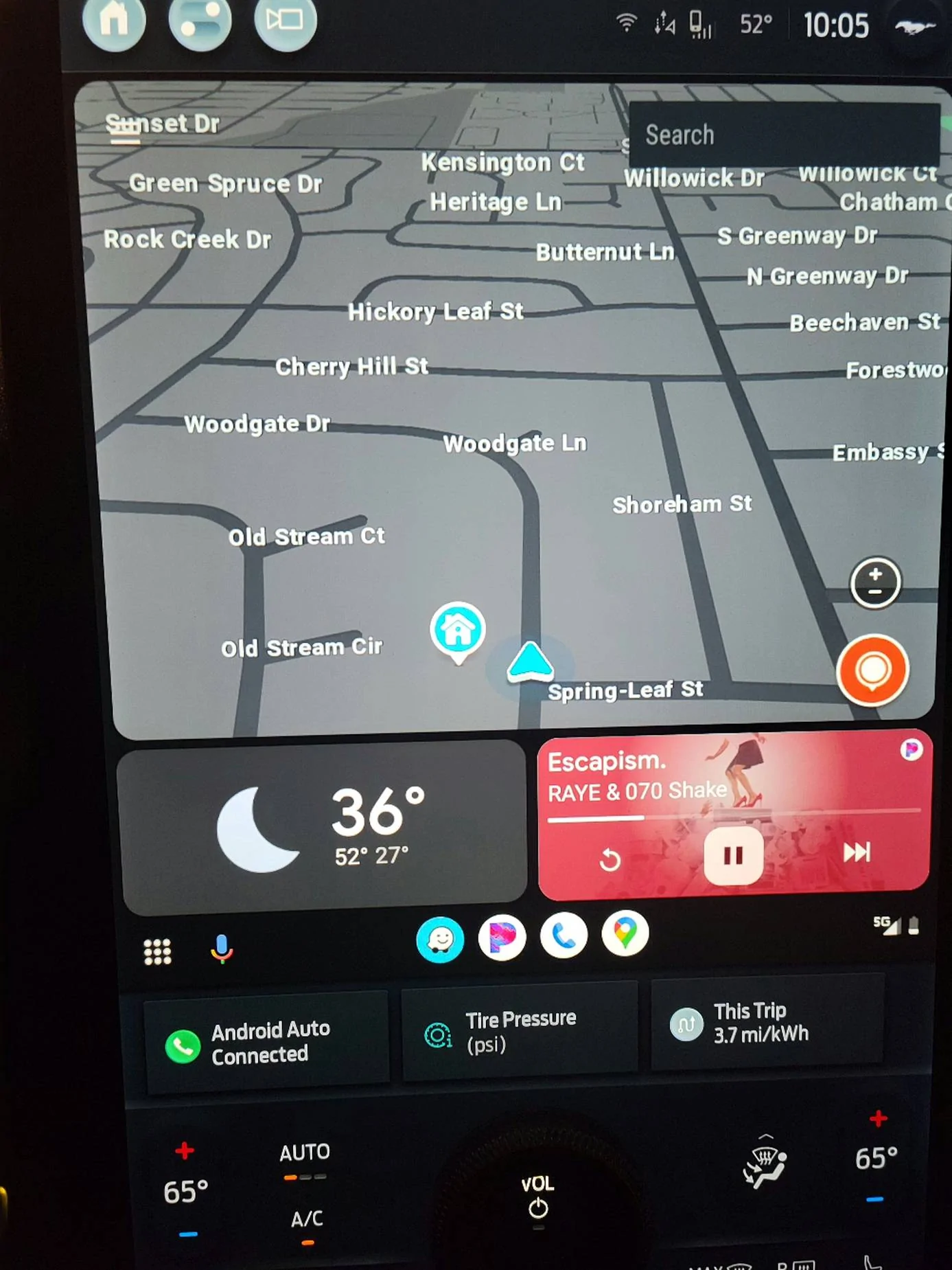Ford Mustang Mach-E Android Auto Weather Tile 20230213_220504