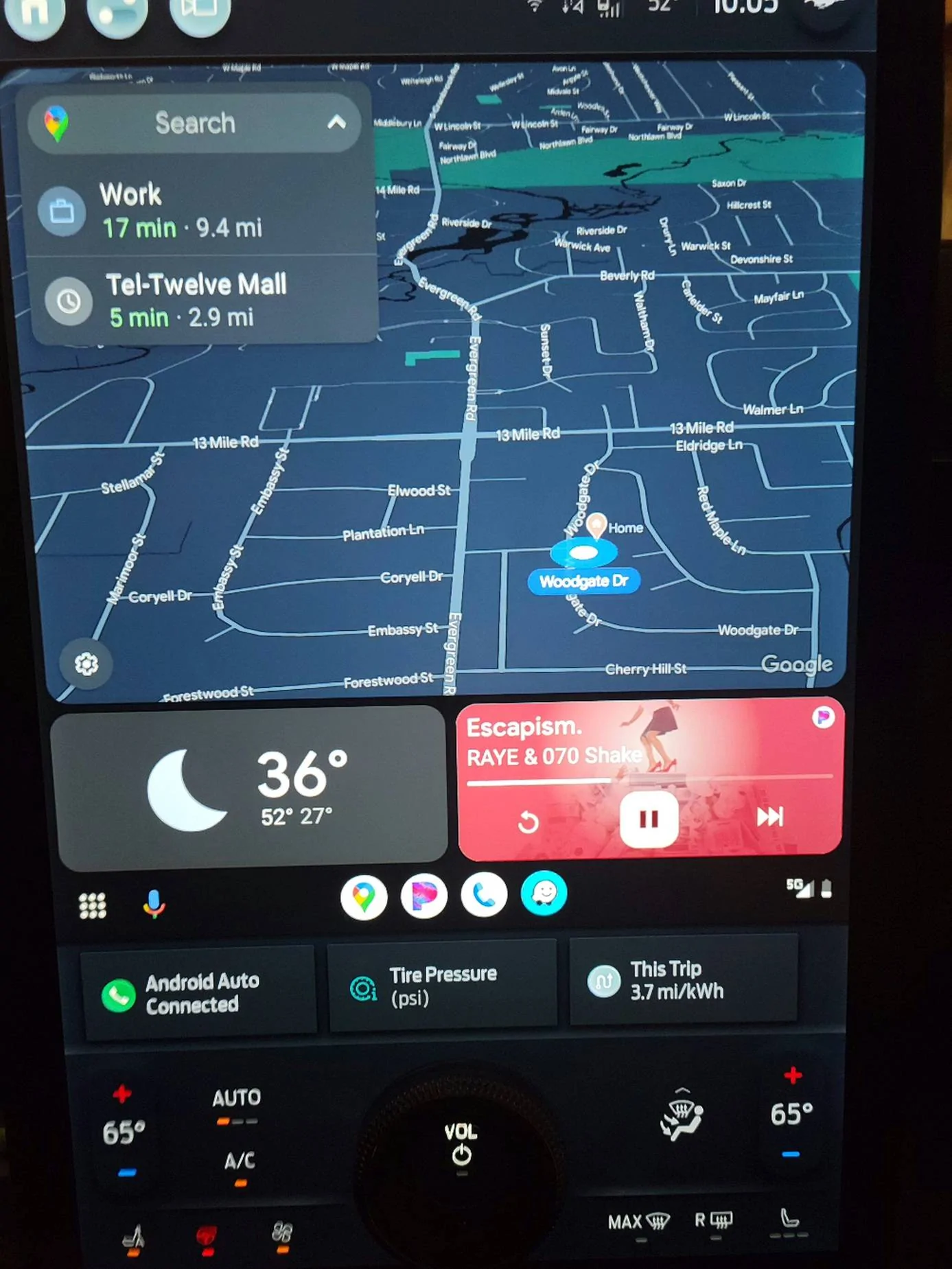 Ford Mustang Mach-E Android Auto Weather Tile 20230213_220542