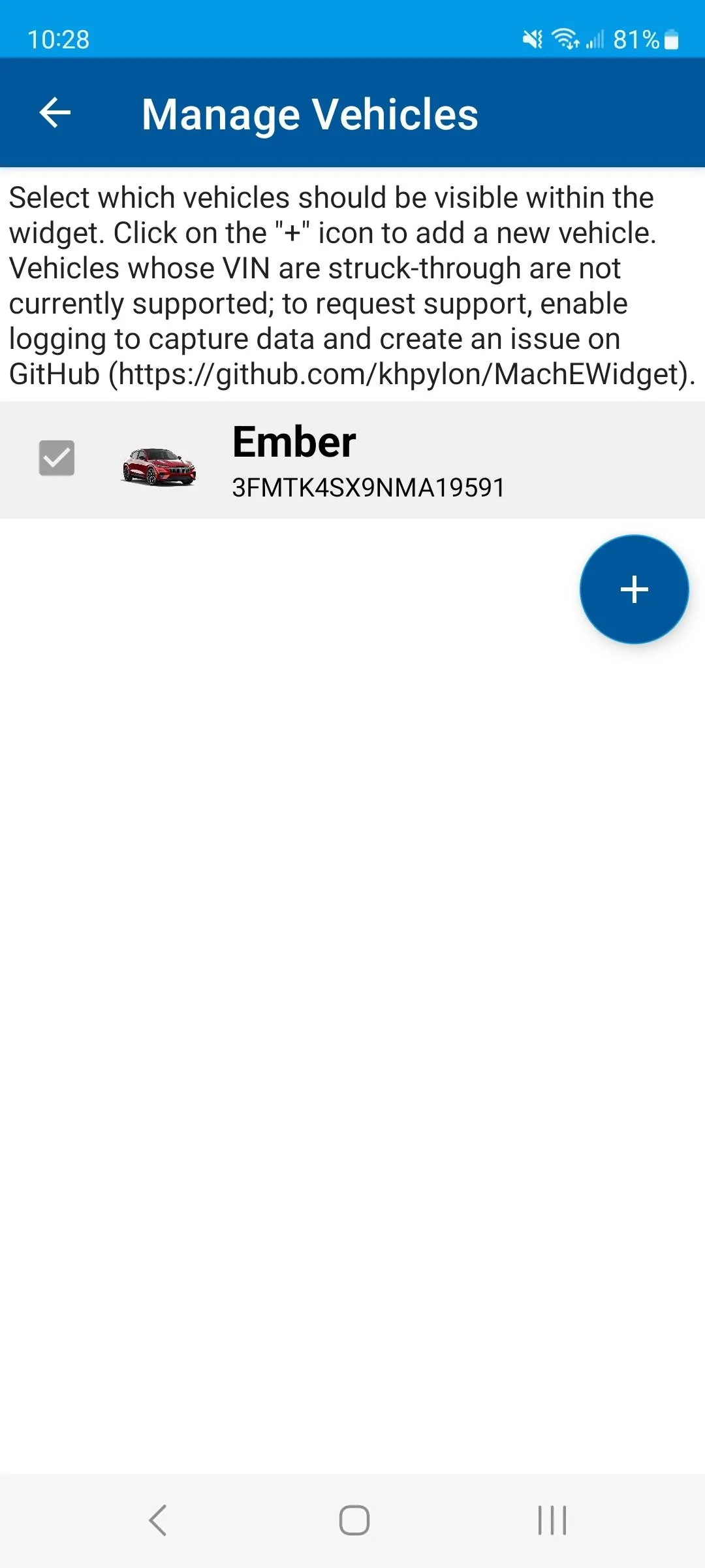 Ford Mustang Mach-E Android Widget for Mach-E [Less Complex] Screenshot_20230223_102836_Ford Status Widget