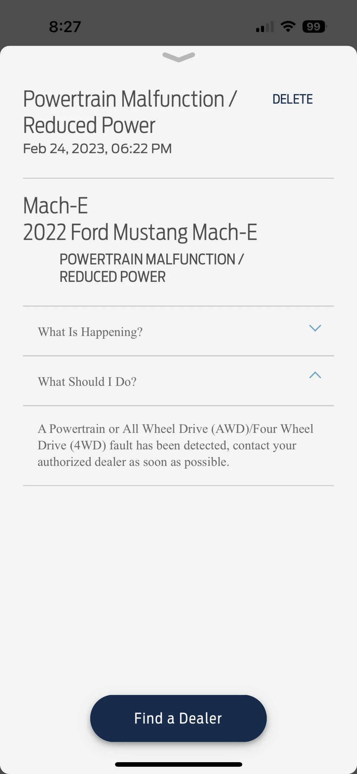 Ford Mustang Mach-E Ring dash cam and power train malfunction error E253D7B6-0872-4864-9AB1-58CD45F1A177