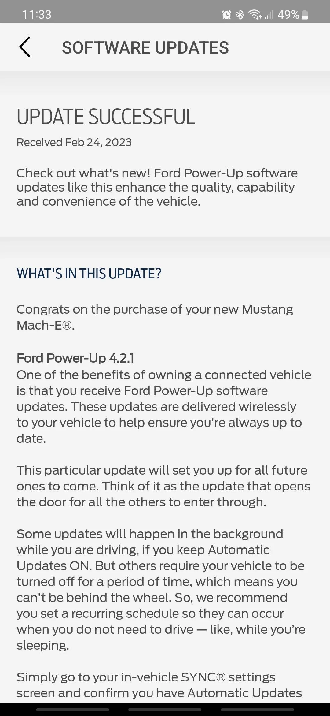 Ford Mustang Mach-E Ford Power-Up 4.2.1 installed Screenshot_20230227_113353_FordPass