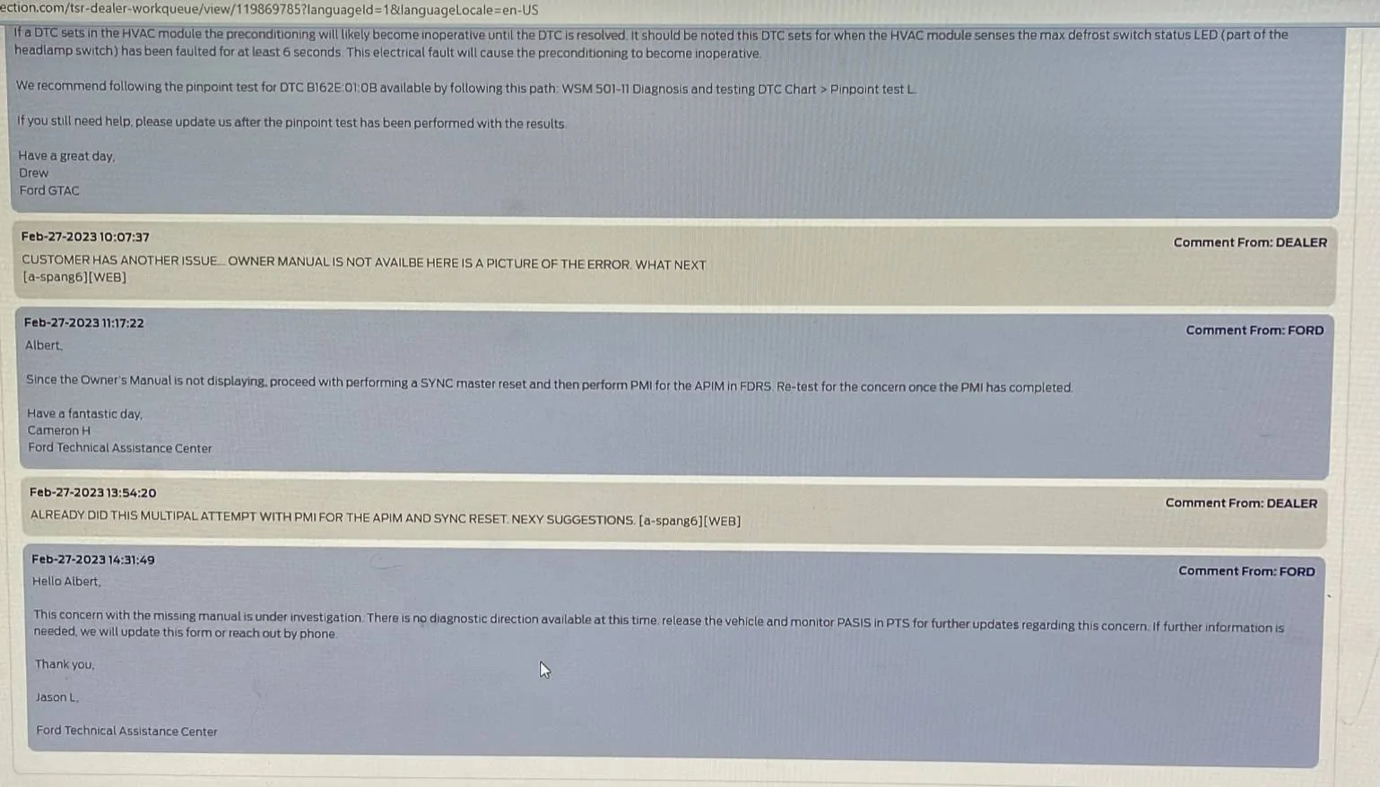 Ford Mustang Mach-E 4.1.2 Owners Manual Not Working Ford Error Messages