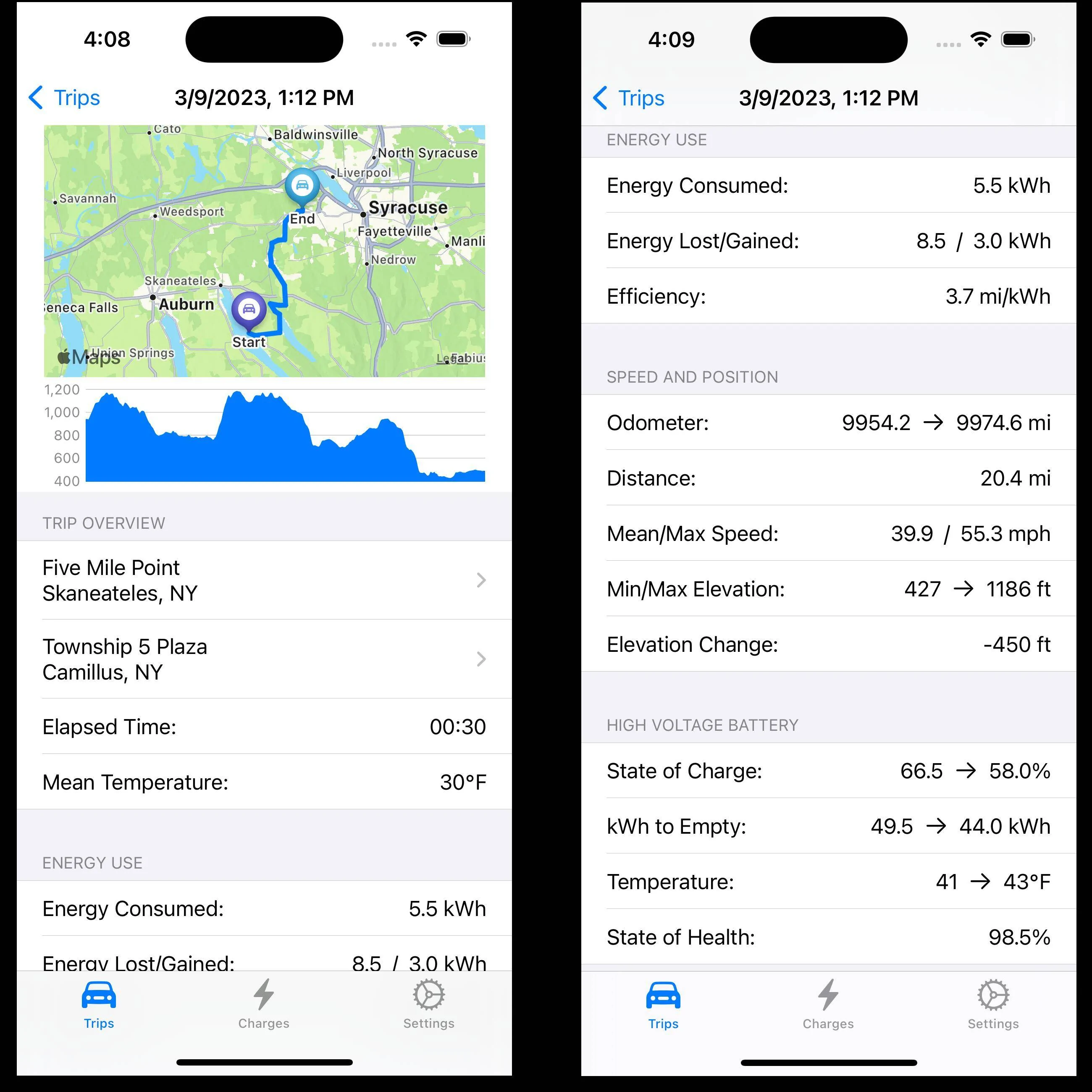Ford Mustang Mach-E OBD Play: an iPhone app for viewing Mach-E trips and charging data 1678396354482