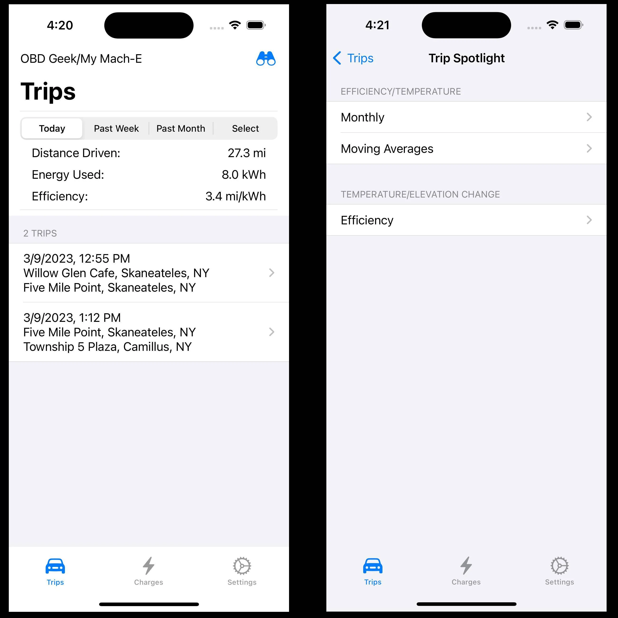 Ford Mustang Mach-E OBD Play: an iPhone app for viewing Mach-E trips and charging data 1678396944240
