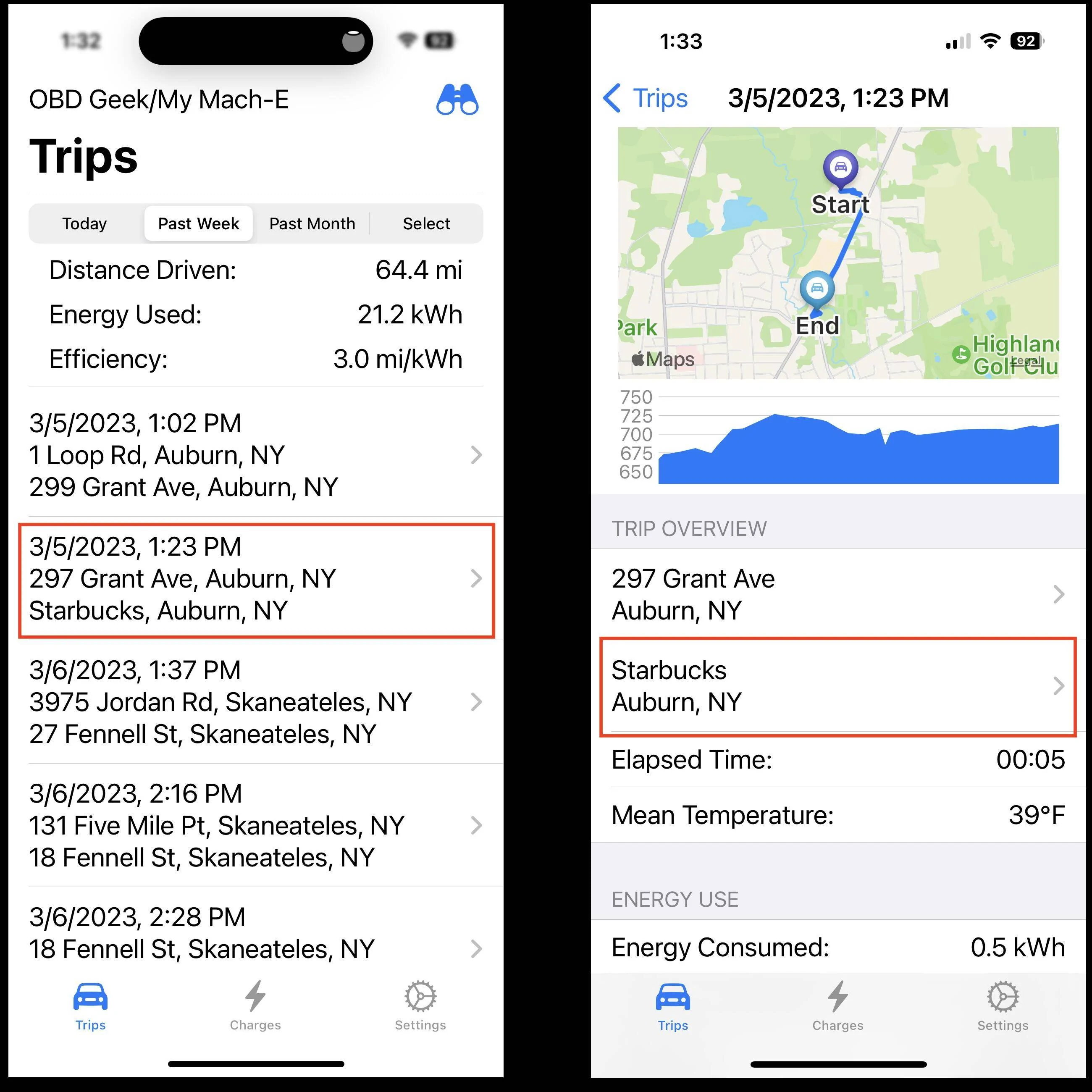 Ford Mustang Mach-E OBD Play: an iPhone app for viewing Mach-E trips and charging data 1678473357998