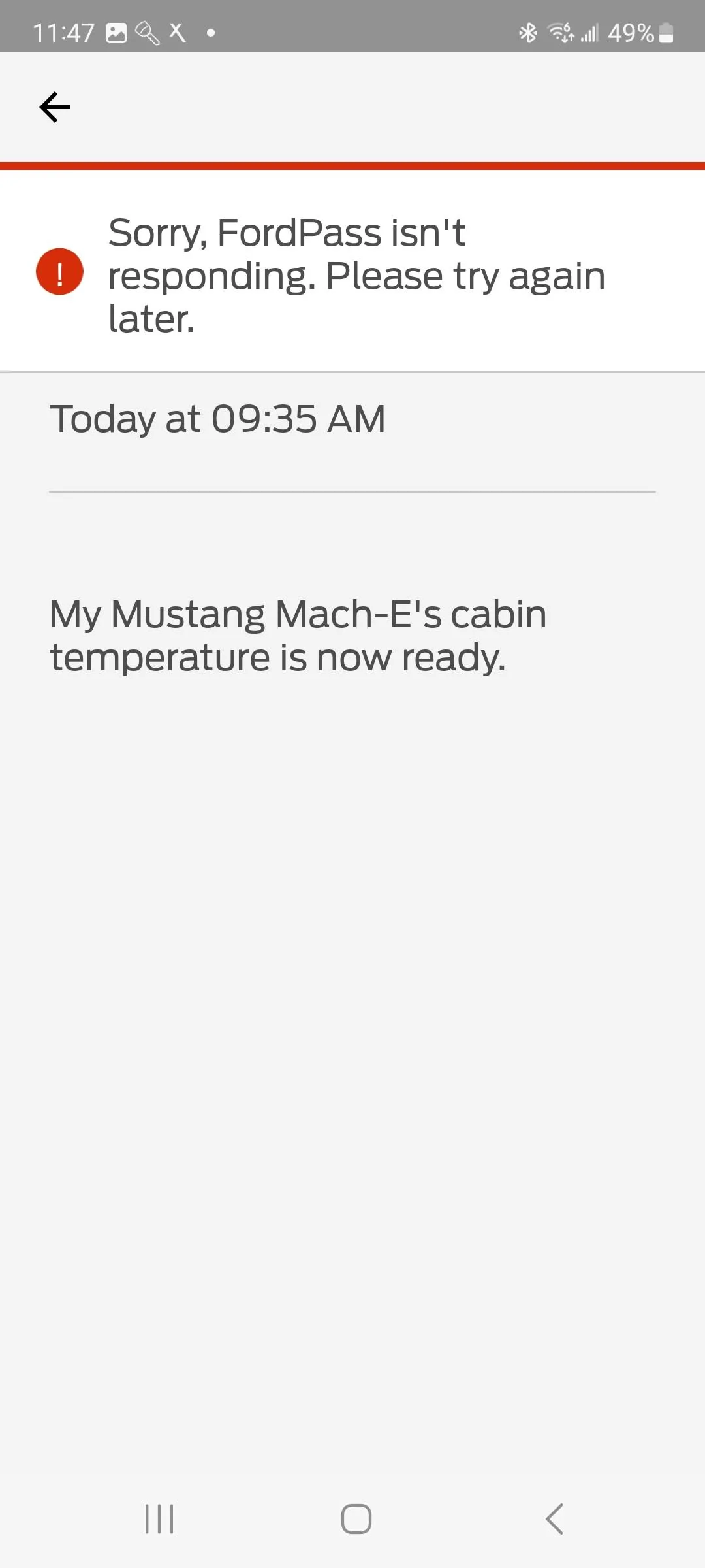 Ford Mustang Mach-E FordPass Not Responding today Screenshot_20230313_114730_FordPass