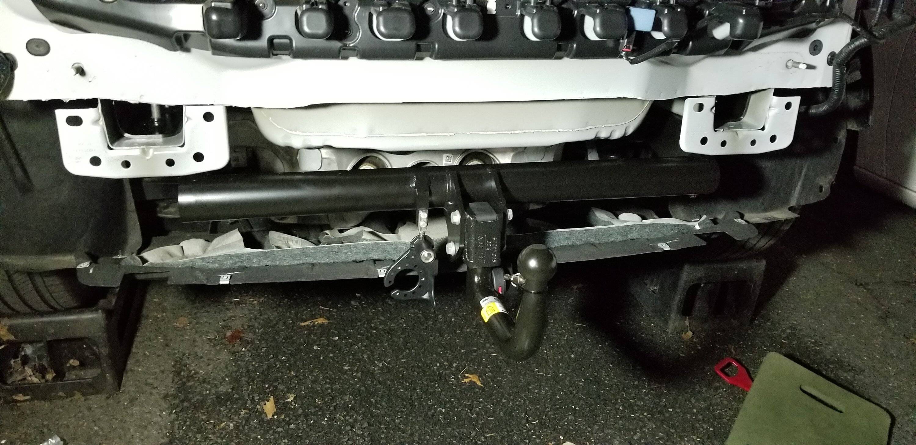 Ford Mustang Mach-E Hitch install uhaul Mach E OEM tow frame - assembled except for the electric connector