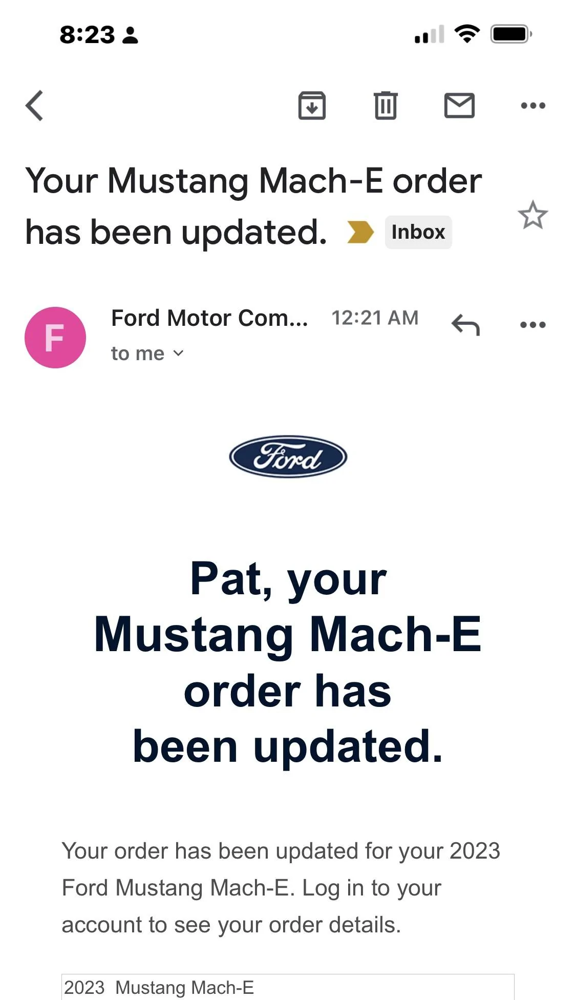 Ford Mustang Mach-E 12/05/22 Build Week Gang Screenshot 2023-03-18 at 8.23.02 AM