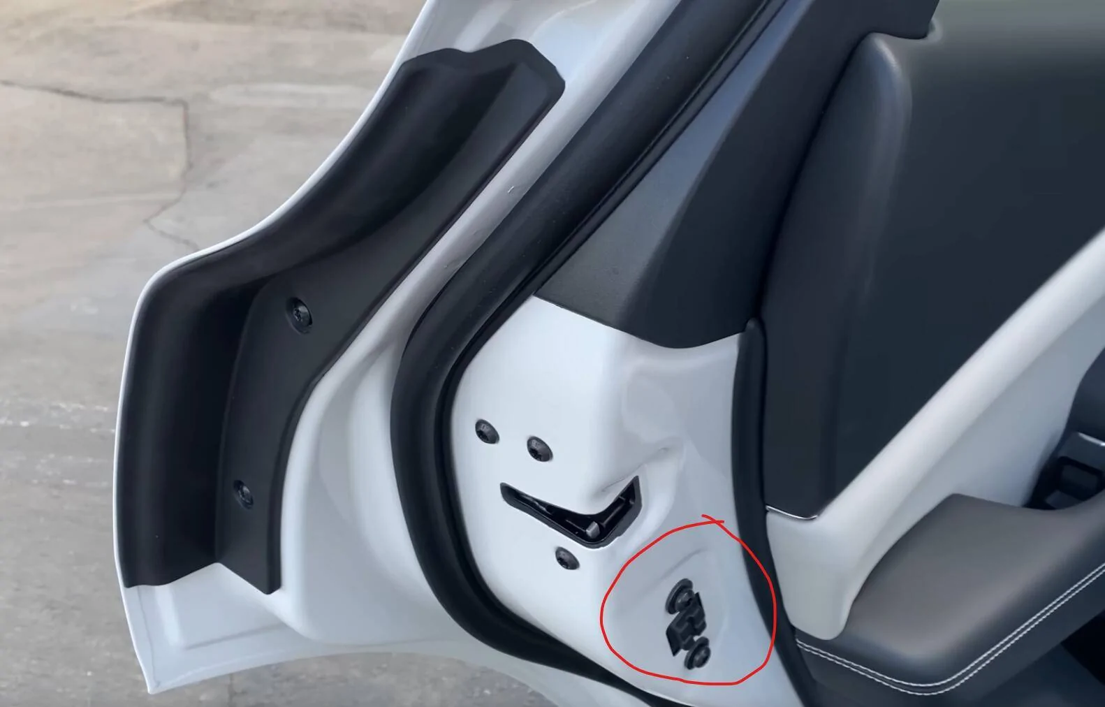 Ford Mustang Mach-E What is the black plastic square next to the rear grab handle? MachEDoor